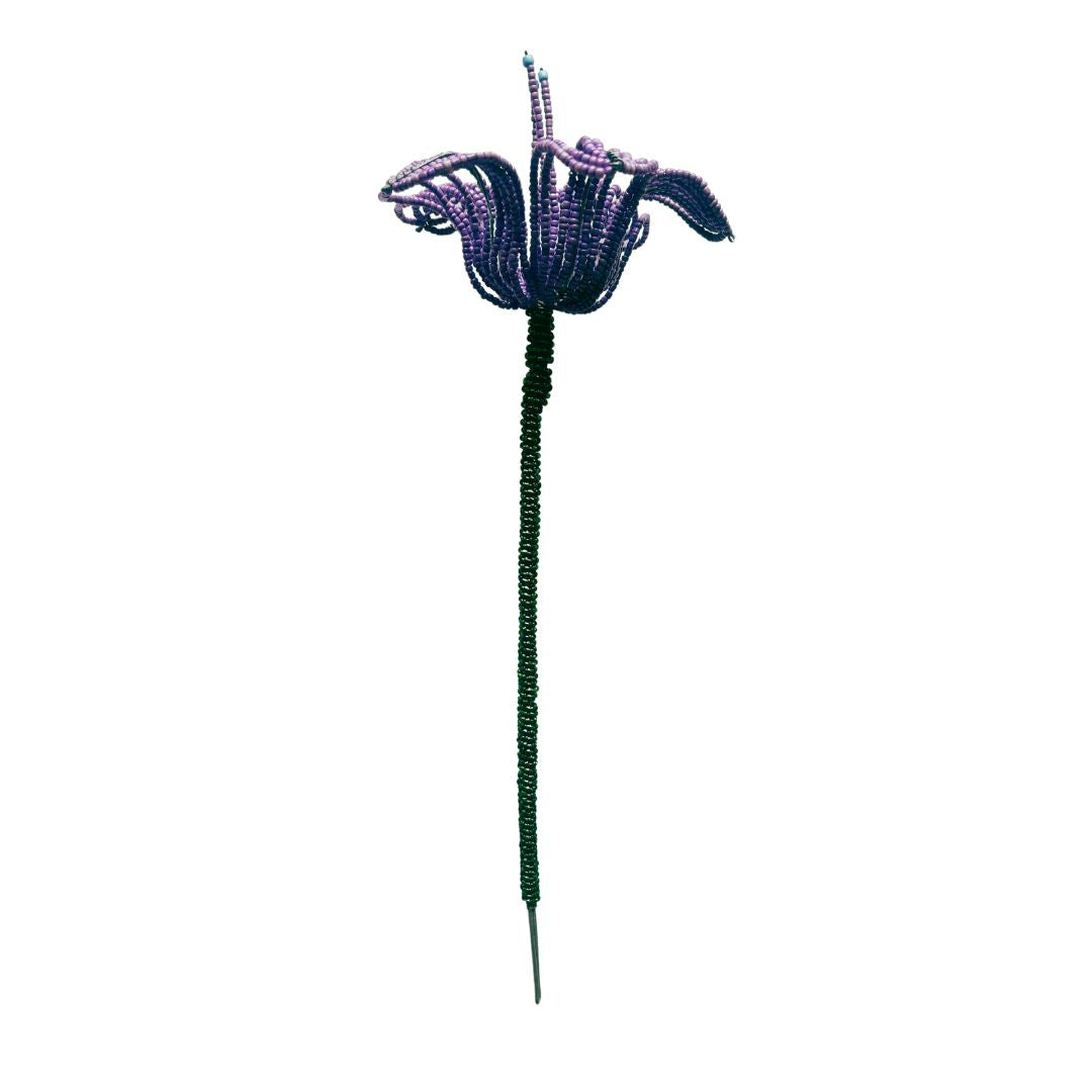 African Beaded Flower - Purple