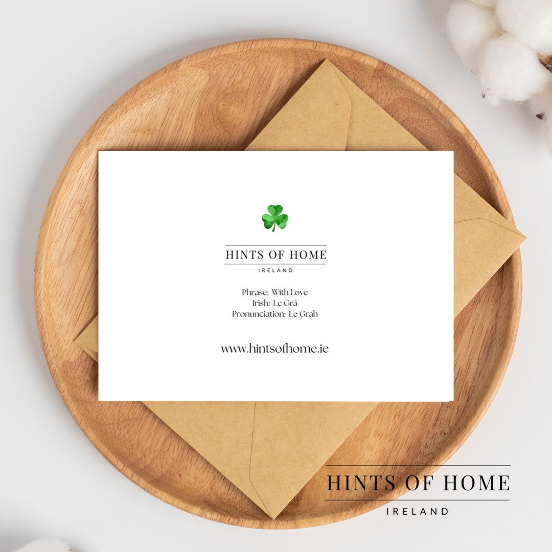 Irish Greeting Card - Le Grá (With Love) (SA delivery only)