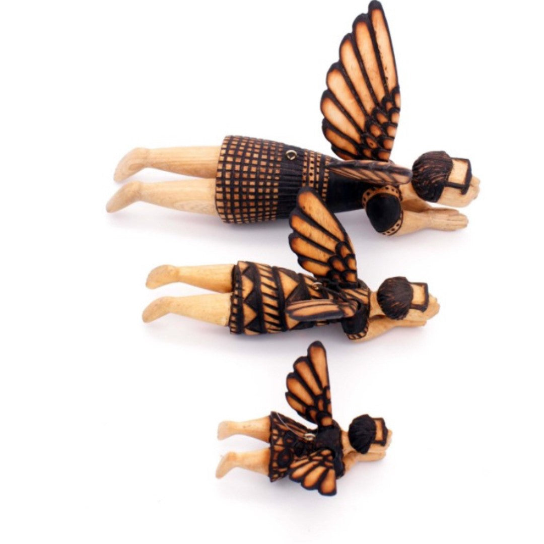 Wooden Hanging Angels with Sunglasses - Sibusiso Maphumulo (Small)
