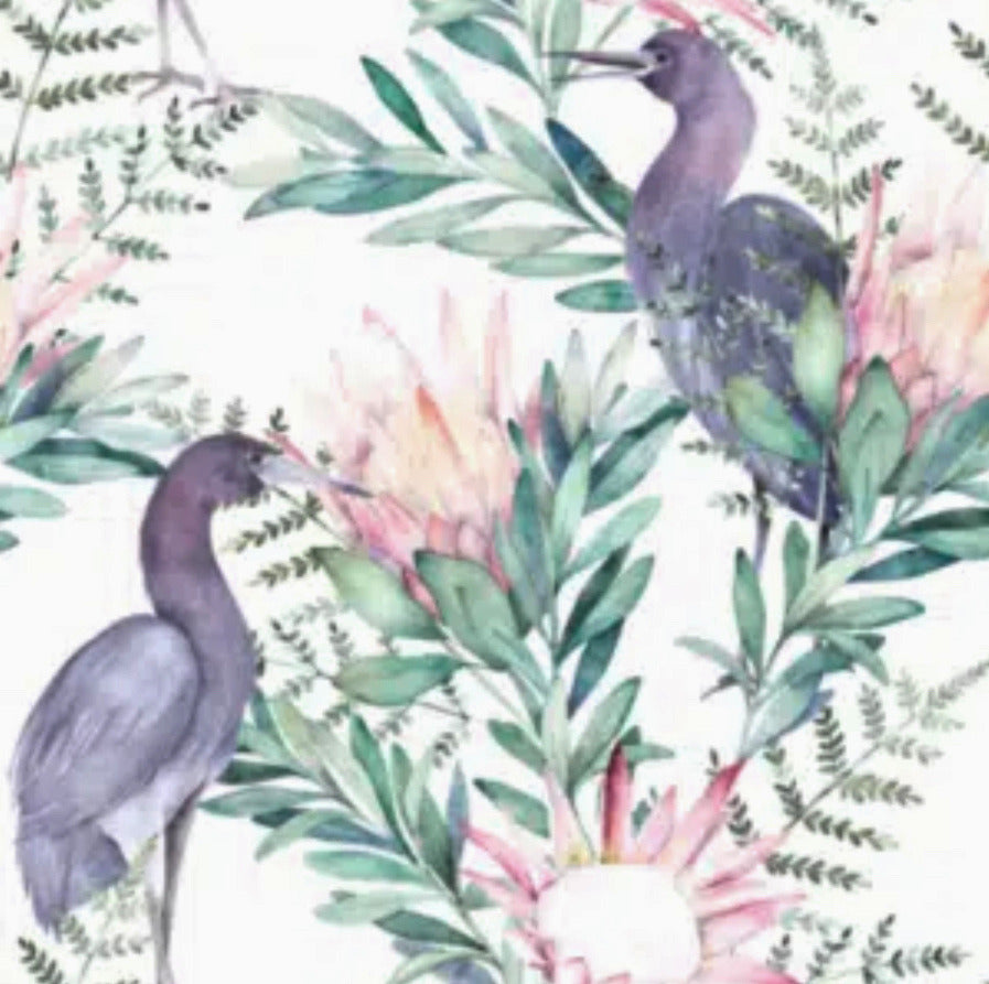 Tablecloth - Protea & Heron Watercolour (6-seater)
