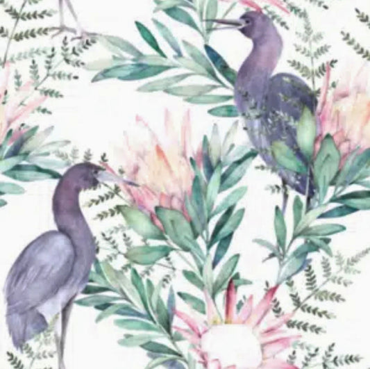 Tablecloth - Protea & Heron Watercolour (6-seater)