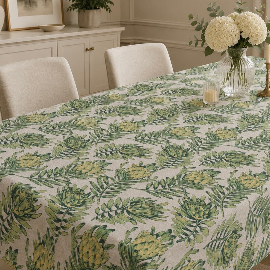 Tablecloth - Green Protea (6-seater)