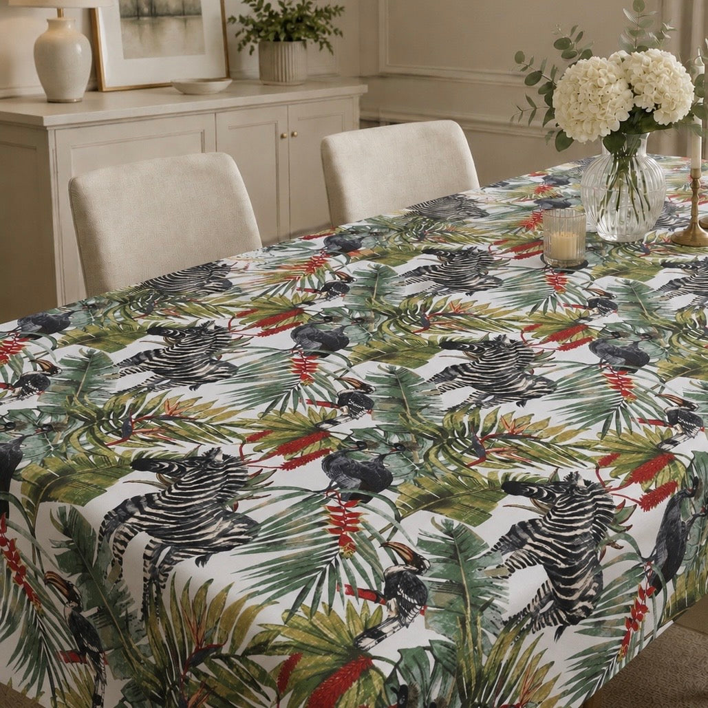 Tablecloth - Zebra & Aloe (6-seater)