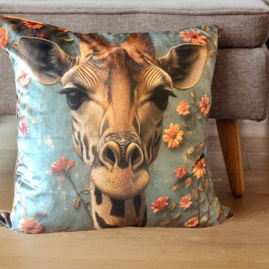 Scatter Cushion Cover - Premium Velvet - Giraffe (excl. inner)