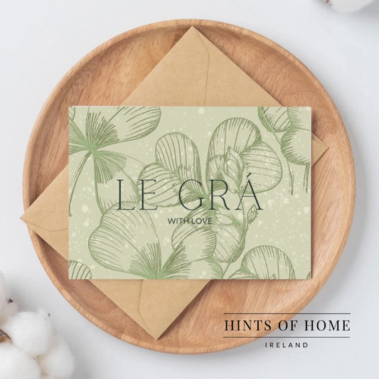 Irish Greeting Card - Le Grá (With Love) (SA delivery only)