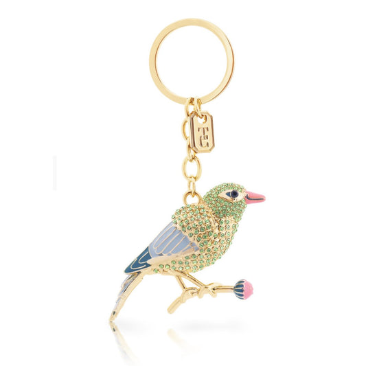 Irish - Tipperary Crystal Birdy Keyring - Greenfinch (SA delivery only)