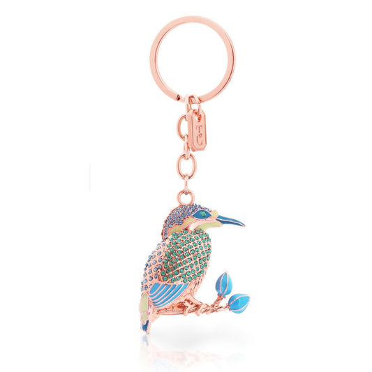 Irish - Tipperary Crystal Birdy Keyring - Kingfisher (SA delivery only)