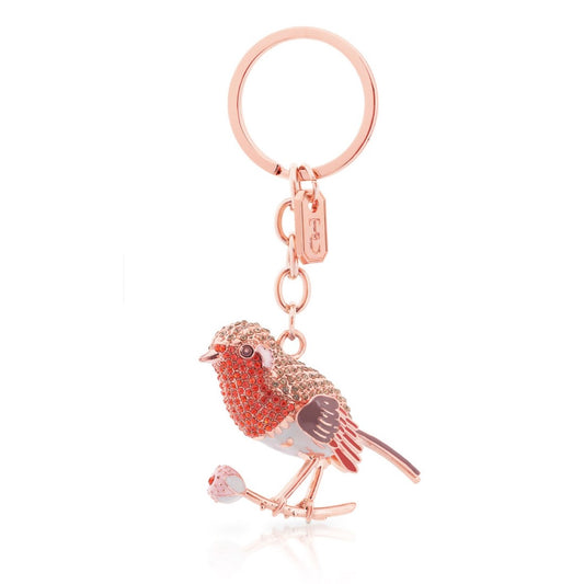 Irish - Tipperary Crystal Birdy Keyring - Robin (SA delivery only)